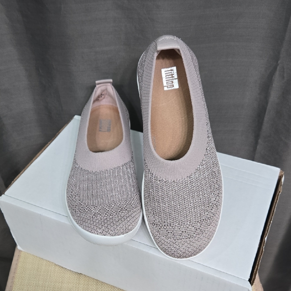FitFlop ÜBERKNIT Comfort Slip-On Shoes | Size 6 | Hint of Sparkle | EUC!
